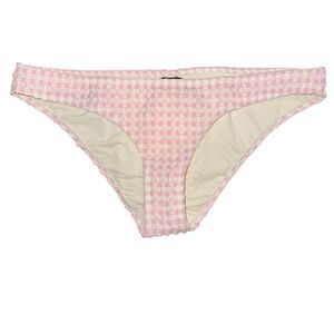 SOLID & STRIPED CHARLOTTE BIKINI BOTTOMS PINK & WHITE GINGHAM SIZE LARGE NWT